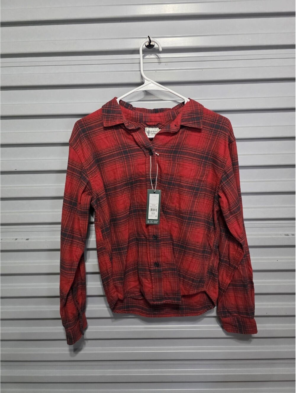 Alpine Design Women's XS midweight flannel red bison plaid